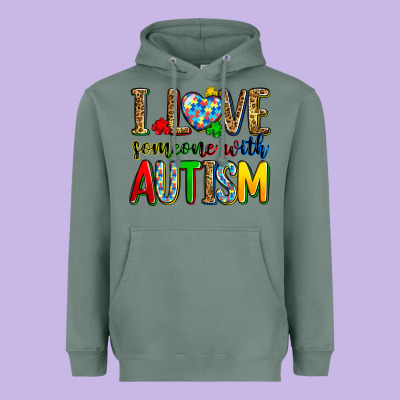 I Love Someone With Autism Heavyweight Hoodie Designed By Zillion Design Studio