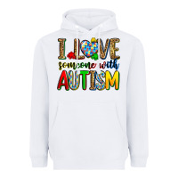 White i love someone with autism Heavyweight Hoodie - Zillion Design Studio