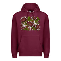 Burgundy football background Premium Hoodie - BarkalooDesign
