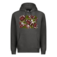 Charcoal Heather football background Premium Hoodie - BarkalooDesign