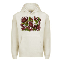 Oatmeal Heather football background Premium Hoodie - BarkalooDesign