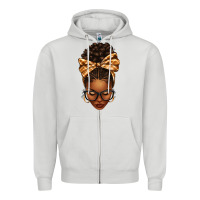 Plaid Bandana Afro Woman Zipper Hoodie | Teevron