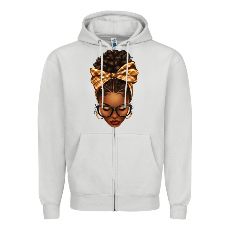Plaid Bandana Afro Woman Zipper Hoodie by texasbilliewilder | Teevron