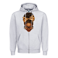 Heather Grey plaid bandana afro woman Zipper Hoodie - texasbilliewilder