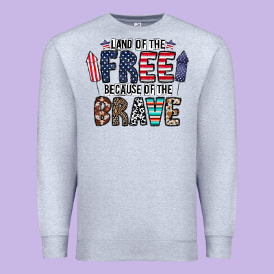 Land Of The Beacause Of The Brave Premium Sweatshirt Designed By Cowhidedigitalart