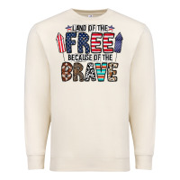 Sandshell land of the beacause of the brave Premium Sweatshirt - CowhideDigitalArt