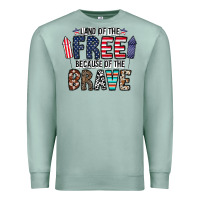 Seafoam land of the beacause of the brave Premium Sweatshirt - CowhideDigitalArt