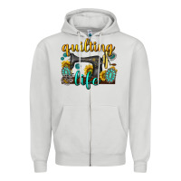 Dove Grey quilting life western Zipper Hoodie - texasbilliewilder