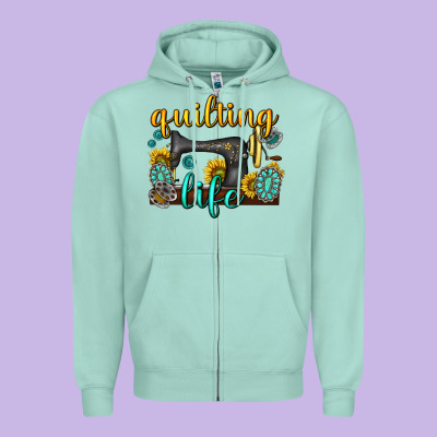 Zipper Hoodie quilting life western
