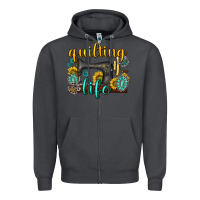 Smoke quilting life western Zipper Hoodie - texasbilliewilder