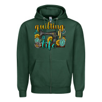Sports Green quilting life western Zipper Hoodie - texasbilliewilder