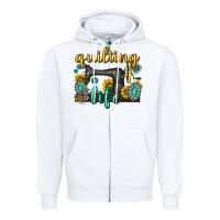 White quilting life western Zipper Hoodie - texasbilliewilder