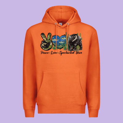 Peace Love Spectacled Bear Premium Hoodie Designed By Lillyallendesigns
