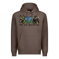 Coffee Peace Love Spectacled Bear Premium Hoodie - LillyAllenDesigns