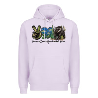 Lilac Peace Love Spectacled Bear Premium Hoodie - LillyAllenDesigns