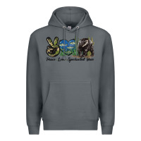 Rock Peace Love Spectacled Bear Premium Hoodie - LillyAllenDesigns