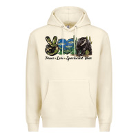 Sandshell Peace Love Spectacled Bear Premium Hoodie - LillyAllenDesigns