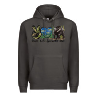 Smoke Peace Love Spectacled Bear Premium Hoodie - LillyAllenDesigns