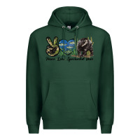 Sports Green Peace Love Spectacled Bear Premium Hoodie - LillyAllenDesigns