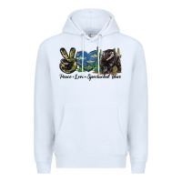 White Peace Love Spectacled Bear Premium Hoodie - LillyAllenDesigns