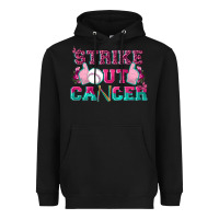 Black Strike Out Cancer Baseball Heavyweight Hoodie - texasbilliewilder