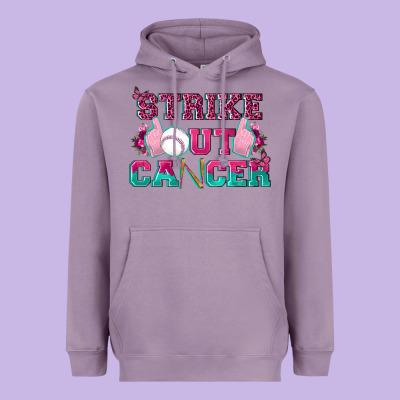 Strike Out Cancer Baseball Heavyweight Hoodie Designed By Texasbilliewilder