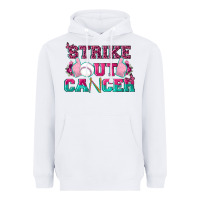 White Strike Out Cancer Baseball Heavyweight Hoodie - texasbilliewilder