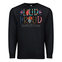 Black loud proud football mom Premium Sweatshirt - CowhideDigitalArt