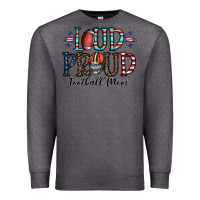 Charcoal Heather loud proud football mom Premium Sweatshirt - CowhideDigitalArt
