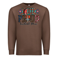 Chestnut loud proud football mom Premium Sweatshirt - CowhideDigitalArt