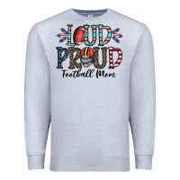 Heather Grey loud proud football mom Premium Sweatshirt - CowhideDigitalArt