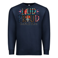 Navy loud proud football mom Premium Sweatshirt - CowhideDigitalArt
