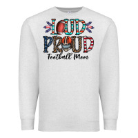 Oatmeal Heather loud proud football mom Premium Sweatshirt - CowhideDigitalArt