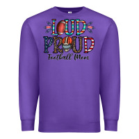 Purple loud proud football mom Premium Sweatshirt - CowhideDigitalArt