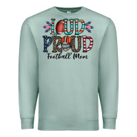 Seafoam loud proud football mom Premium Sweatshirt - CowhideDigitalArt