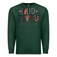 Sports Green loud proud football mom Premium Sweatshirt - CowhideDigitalArt
