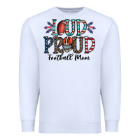 White loud proud football mom Premium Sweatshirt - CowhideDigitalArt