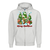 Dove Grey merry christmas rabbits Zipper Hoodie - Zillion Design Studio