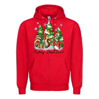 Red merry christmas rabbits Zipper Hoodie - Zillion Design Studio