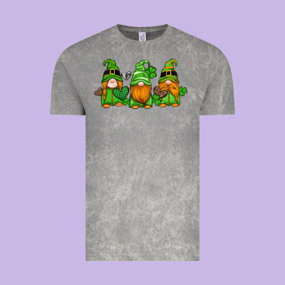 St Patricks Day Gnomes With Western Hearts And Shamrocks Vintage Tee Designed By Artiststas