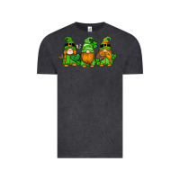 Vintage Black st patricks day gnomes with western hearts and shamrocks Vintage Tee - Artiststas