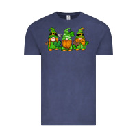 Vintage Denim st patricks day gnomes with western hearts and shamrocks Vintage Tee - Artiststas