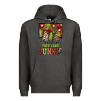 Charcoal Heather Christmas tree cake junkie Premium Hoodie - Jasminsmagicworld