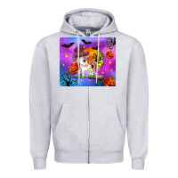 Heather Grey halloween unicorn Zipper Hoodie - Zillion Design Studio