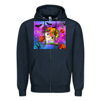 Navy halloween unicorn Zipper Hoodie - Zillion Design Studio