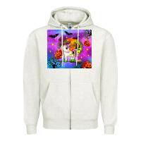 Oatmeal Heather halloween unicorn Zipper Hoodie - Zillion Design Studio