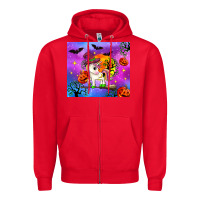 Red halloween unicorn Zipper Hoodie - Zillion Design Studio