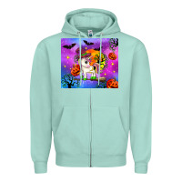 Seafoam halloween unicorn Zipper Hoodie - Zillion Design Studio