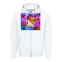 White halloween unicorn Zipper Hoodie - Zillion Design Studio
