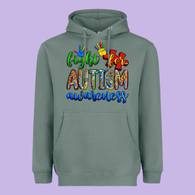 Fight For Autism Awareness Heavyweight Hoodie Designed By Zillion Design Studio